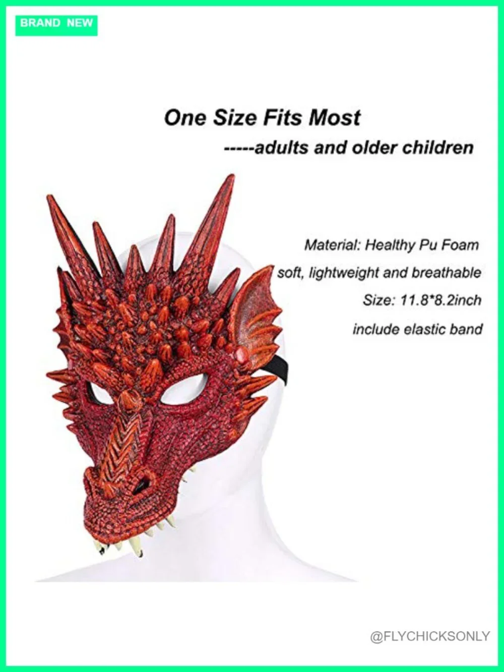 Red Dragon Wings Mask Tail Halloween Devil Costume Set